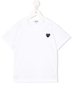 Comme Des Garçons Play Kids футболка с вышивкой логотипа