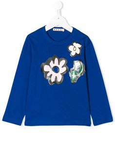 Marni Kids топ с нашивкой-цветком