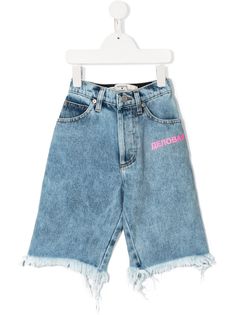 Natasha Zinko Kids джинсовые шорты с необработанными краями