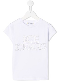 Iceberg Kids футболка с круглым вырезом и логотипом из страз