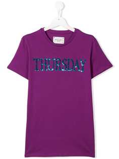 Alberta Ferretti Kids футболка Thursday с пайетками
