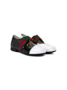 Gucci Kids балетки с бантом Web