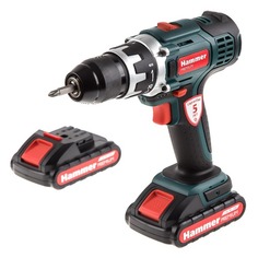 Дрель-шуруповерт HAMMER ACD183Li 2.0 Premium, 2Ач, с двумя аккумуляторами [545449]