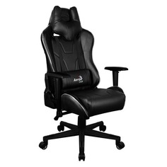 Кресло игровое Aerocool AC220 RGB-B, на колесиках, ПВХ/полиуретан, черный