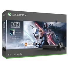 Игровая консоль MICROSOFT Xbox One X с 1ТБ памяти, игрой: Star Wars Jedi Fallen Order, CYV-00421, черный