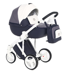 Коляска 2 в 1 Adamex Luciano Deluxe, цвет: фиолетовый/темно-синий