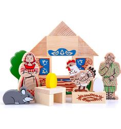 Деревянный конструктор Томик Сказки Курочка Ряба