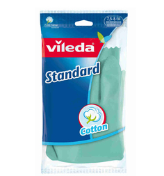 Перчатки латексные Vileda с хлопковым напылением Standart, M