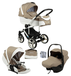 Коляска 3 в 1 Mr Sandman Vector Premium, цвет: белый/темно-синий