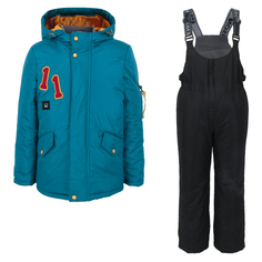 Комплект куртка/полукомбинезон Emson Этно-город, цвет: желтый/синий