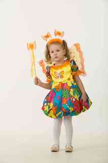 Карнавальный костюм Батик Бабочка сказочная платье, цвет: желтый