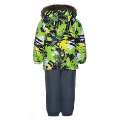 Комплект куртка/полукомбинезон Huppa Avery, цвет: зеленый/серый