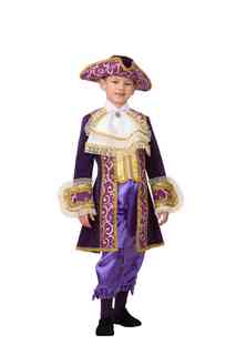 Карнавальный костюм Батик Маркиз пиджак/бриджи/треуголка, цвет: фиолетовый/сиреневый