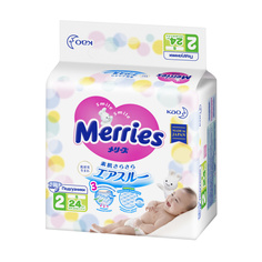Подгузники Merries S 4-8 кг 24 шт