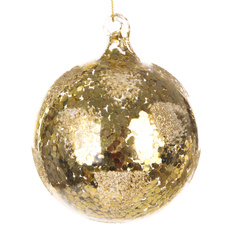 Шар новогодний с пайетками Shishi ny золото 8см