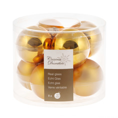 Набор шаров в тубе Kaemingk 7см 8шт золотое стекло