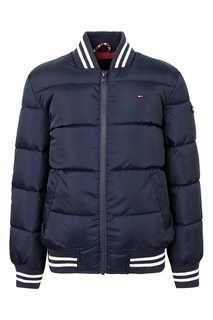 Темно-синяя куртка с черно-белой отделкой Tommy Hilfiger Kids