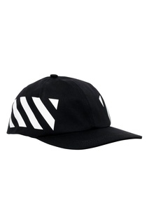Черная бейсболка с полосками Off White