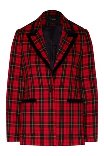 Красный жакет в клетку тартан Maje