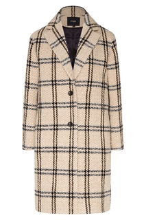 Клетчатое пальто цвета экрю Maje