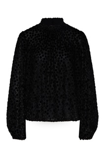 Черная блуза в горох Maje