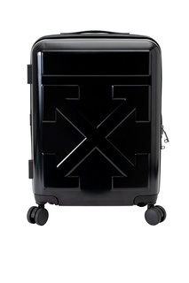 Черный дорожный чемодан с логотипом Off White