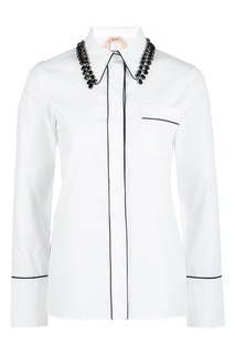 Белая блузка с контрастной отделкой No21