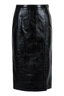 Черная блестящая юбка No21