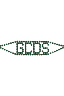 Широкое колье-чокер с зелеными кристаллами Gcds