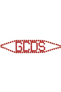 Широкое колье-чокер с красными кристаллами Gcds