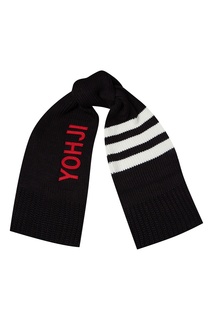 Черный вязаный шарф с логотипами Y-3
