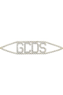 Широкое колье-чокер с прозрачными кристаллами Gcds