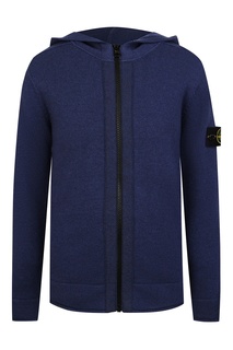 Синее худи на молнии Stone Island Kids