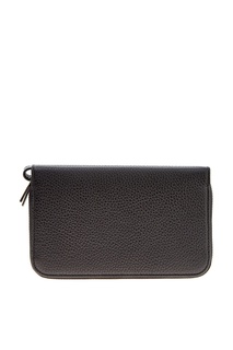 Клатч черного цвета на молнии Canali