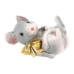 Фигурка декоративная ARTS Крыса спящая с золотым бантом