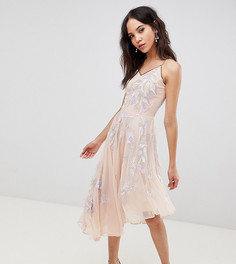 Асимметричное платье миди с глубоким вырезом на спине Frock And Frill Tall-Фиолетовый