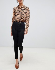 Черные облегающие джеггинсы с классической талией River Island Molly-Черный цвет