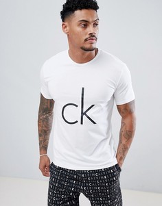 Облегающая футболка с логотипом Calvin Klein-Белый