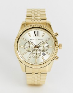 Золотистые часы с хронографом Michael Kors MK8281 Lexington-Золотистый