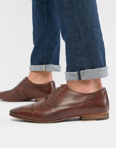 Коричневые оксфордские туфли из кожи WALK London City-Коричневый
