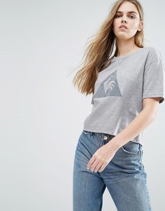 Короткая футболка с большим логотипом Le Coq Sportif-Серый