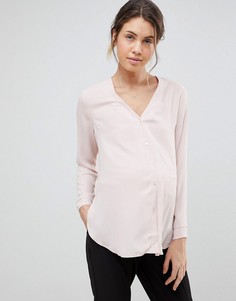 Блузка с длинными рукавами и V-образным вырезом ASOS DESIGN Maternity-Розовый
