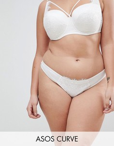 Кружевные стринги ASOS CURVE BRIDAL Imogen-Белый