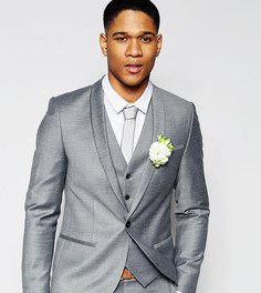 Фланелевый пиджак на свадьбу суперзауженного кроя Noak-Серый