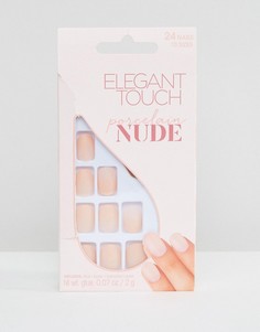 Накладные ногти с матовым оттенком Elegant Touch Nude Collection Squoval-Бежевый
