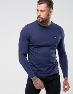 Темно-синий лонгслив с логотипом Lyle & Scott