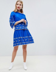 Мини-юбка с вышивкой Vero Moda-Мульти