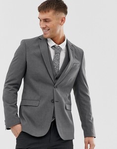 Серый узкий пиджак New Look