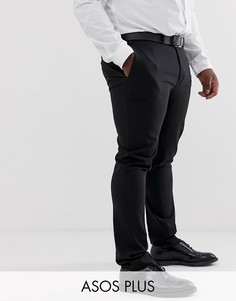 Черные строгие брюки супероблегающего кроя ASOS DESIGN Plus-Черный
