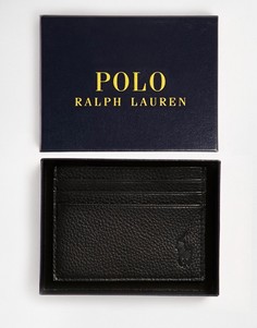 Черная кожаная визитница Polo Ralph Lauren-Черный цвет